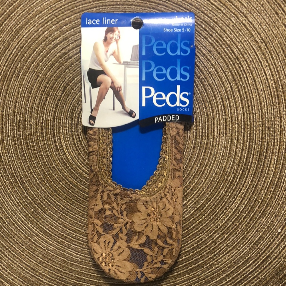 Peds Padded Lace Liner Coffee